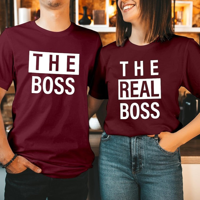 Couple T-Shirt Set – The Boss & The Real Boss Matching Shirts