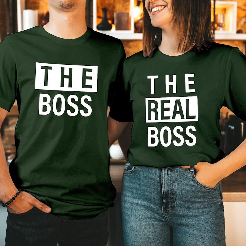 Couple T-Shirt Set – The Boss & The Real Boss Matching Shirts