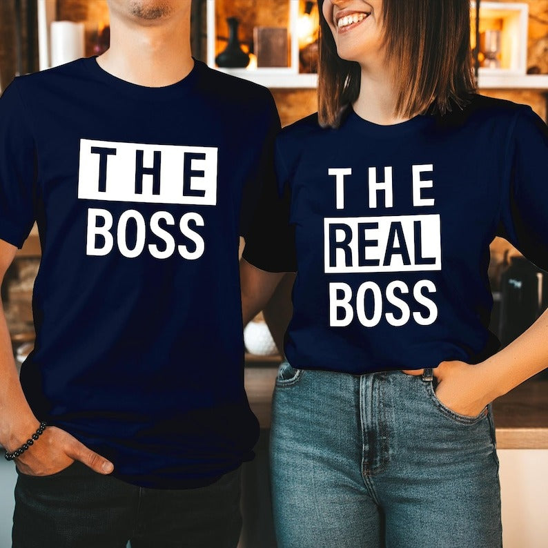 Couple T-Shirt Set – The Boss & The Real Boss Matching Shirts