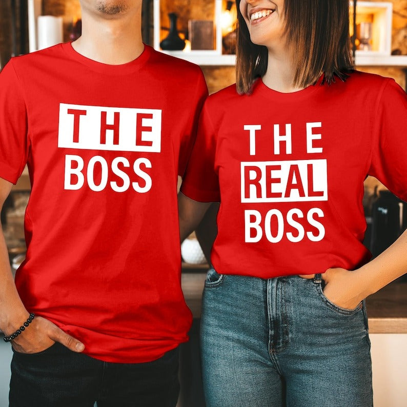 Couple T-Shirt Set – The Boss & The Real Boss Matching Shirts