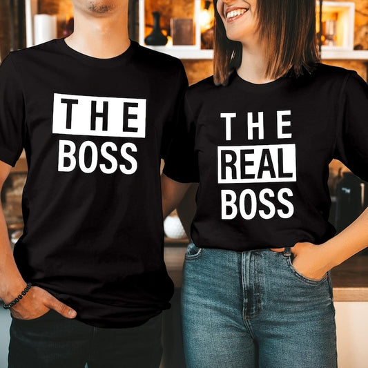 Couple T-Shirt Set – The Boss & The Real Boss Matching Shirts