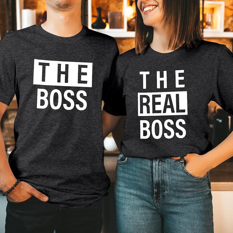 Couple T-Shirt Set – The Boss & The Real Boss Matching Shirts
